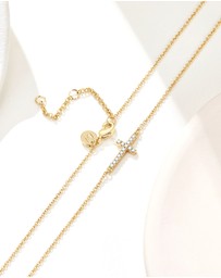 Mestige - Trust Cross Necklace - 18K Gold Plated