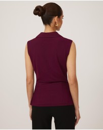 Tussah - Sleeveless Jersey Button Up Top