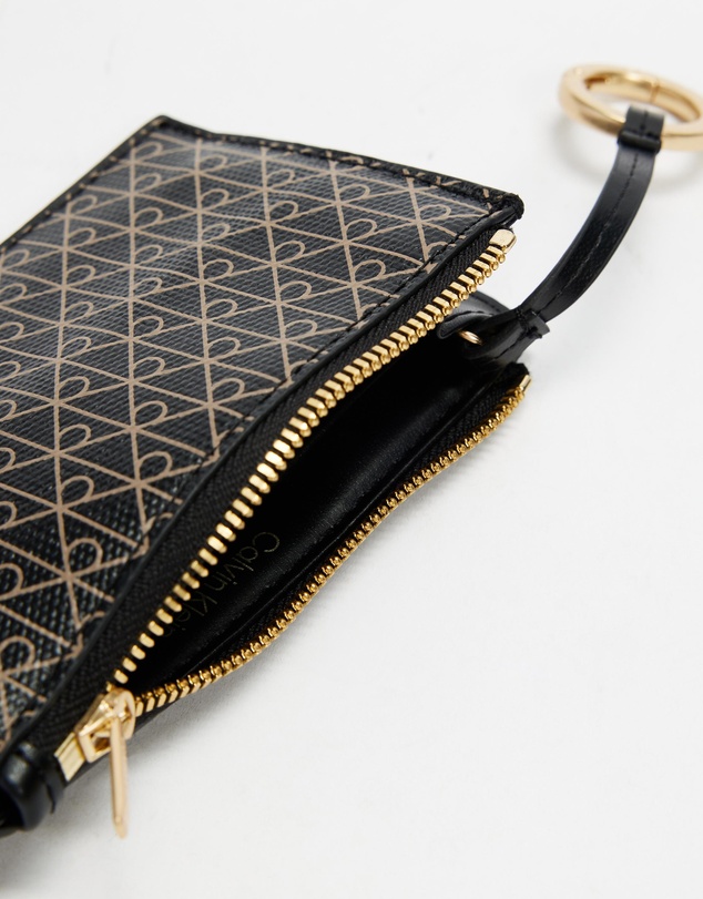 Calvin Klein - Emblem Allover Print Top Zip Cardcase