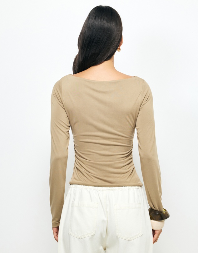 AERE - Cupro Boat Neck Top