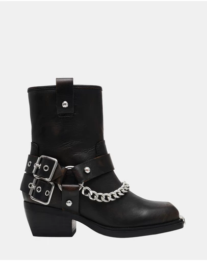 Steve Madden - Void Black Leather Boots