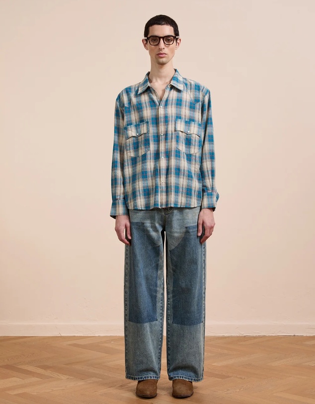 Found - Western Plaid Snap Button Shirt