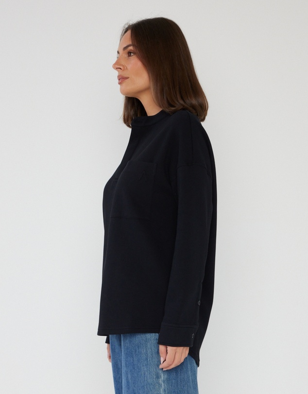 ALEXANDRA - Henley Jumper Black