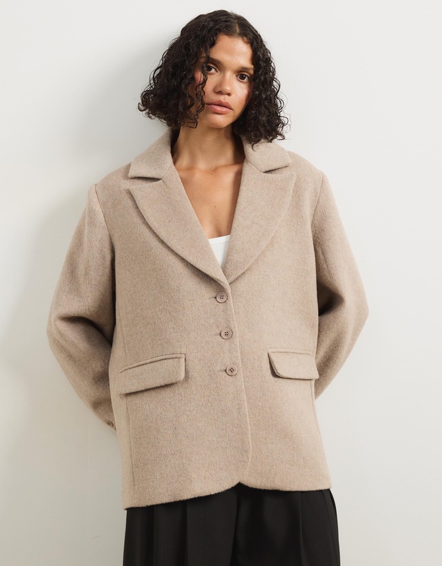 Atmos&Here - Ethel Wool Blend Oversized Blazer