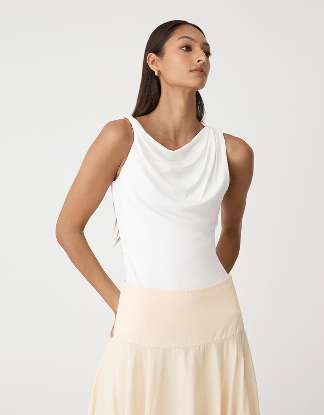 Forcast - Cici Bamboo Twist Shoulder Top