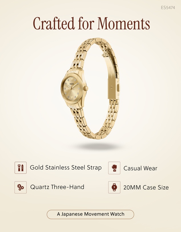 Fossil - Scarlette Gold Tone Analogue Watch