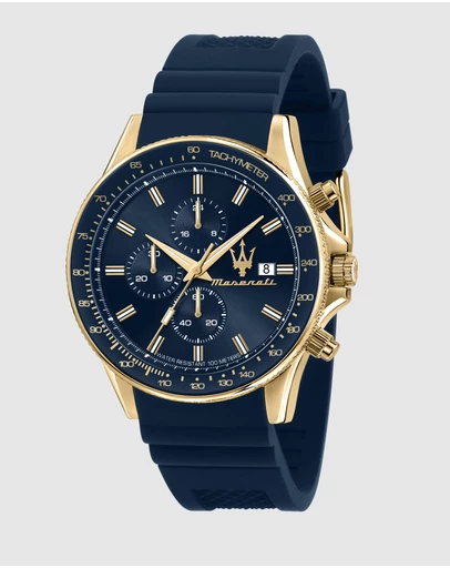 Maserati - Maserati Sfida Blue Gold Watch