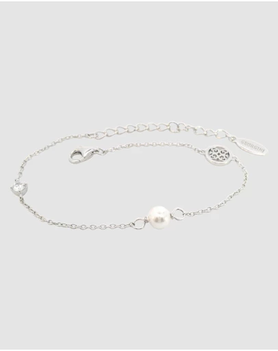 Georgini - Georgini Adagio Touch Of Sparkle Pearl Bracelet Silver 15cm + 4cm