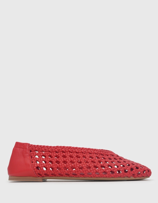 Betts - Izzy Leather Woven Ballet Flats