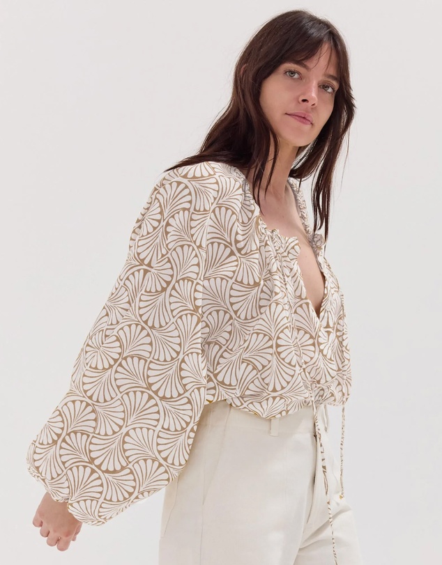 Cloth & Co. - The Block Print Blouse | Stone