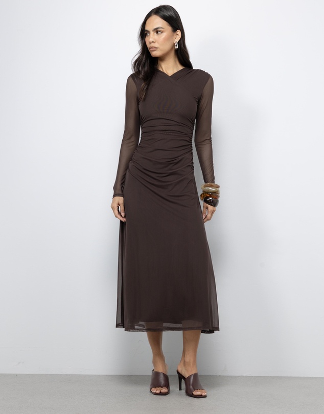 AERE - Laurel Mesh Midi Dress