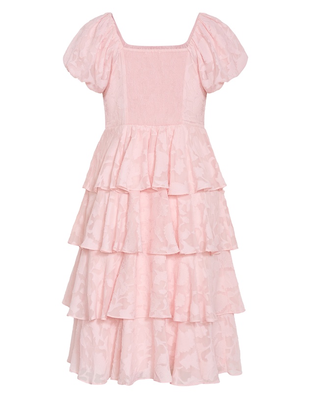 City Chic - Plus size Dania Ruffle Tier Dress - heavenly pink