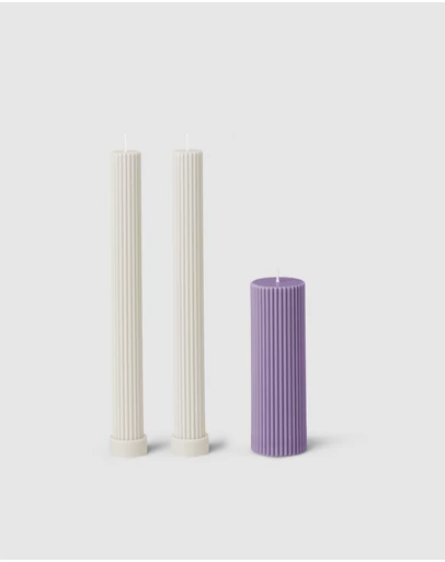 Black Blaze - Column Pillar Candle Combo