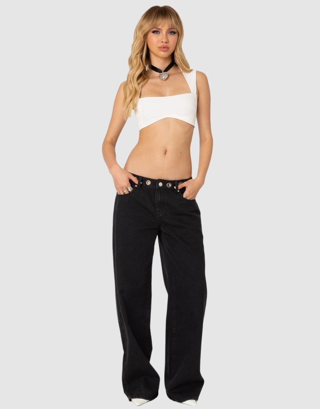 EDIKTED - Libby Grommet Waist Jeans