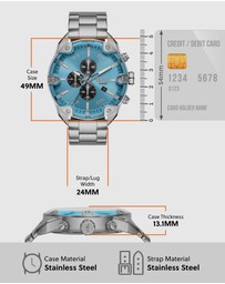 Diesel - Spiked Silver Tone Chronograph Watch