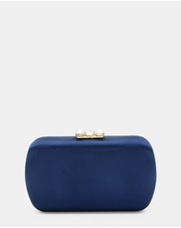 Morgan & Taylor - Posey Satin Clutch in Navy Blue