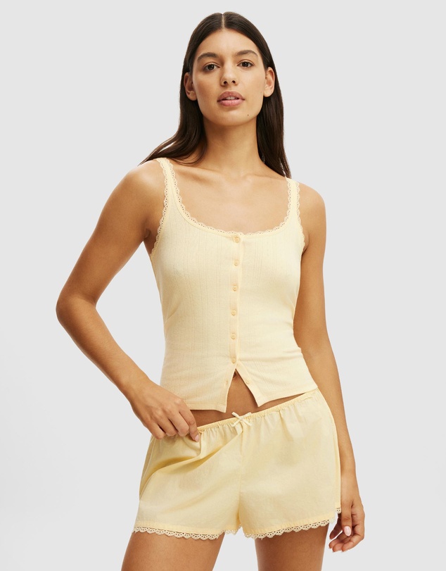 Cotton On Body - Dreamy Soft Pointelle Button Up Cami