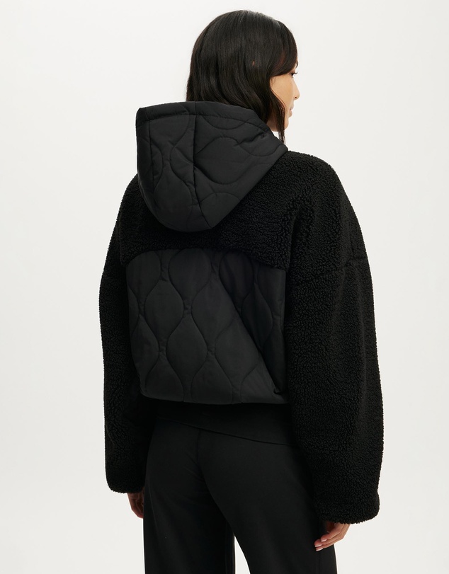 Cotton On Body Active - Sherpa Quilted Hooded Jacket