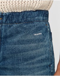 Sandro - Denim Logo Shorts