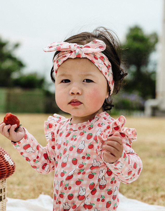 Kynd Baby - Miffy Headband in Berry Check