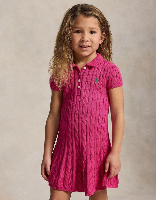 Polo Ralph Lauren - Cable-Knit Cotton Polo Sweater Dress - Kids