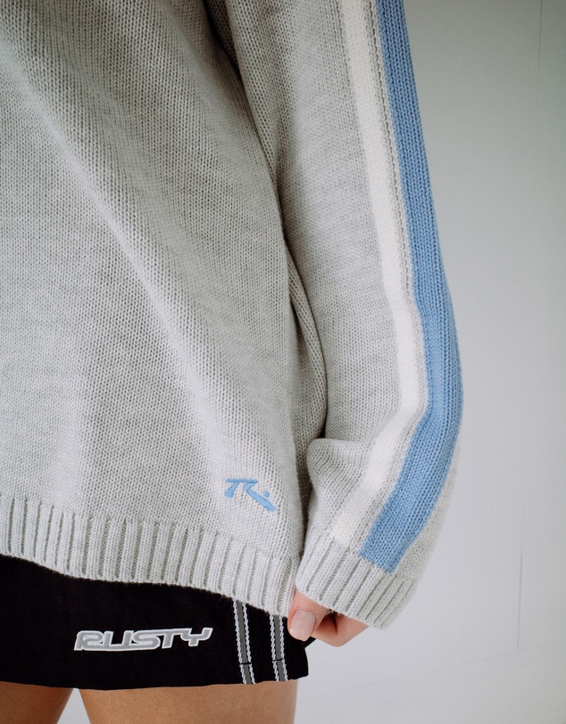Rusty - White Lines Crew Neck Knit