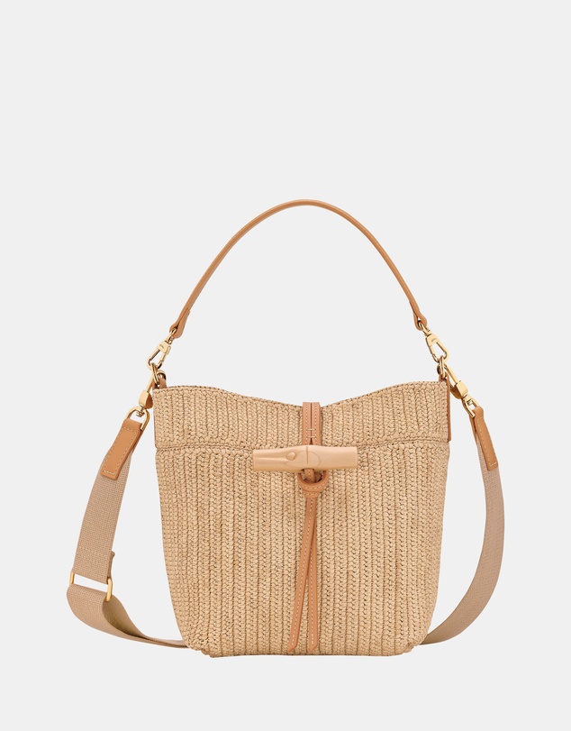 Longchamp - Le Roseau Raphia Canvas Bucket Bag - XS