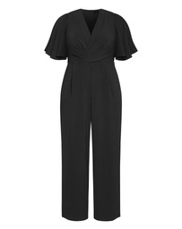 City Chic - Braelynn V Neck Jumpsuit - black
