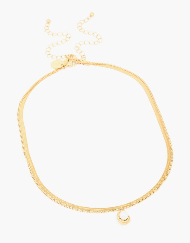 Lovisa - Waterproof Gold Plated Stainless Steel Pearl & Snake Chain Layered Necklace