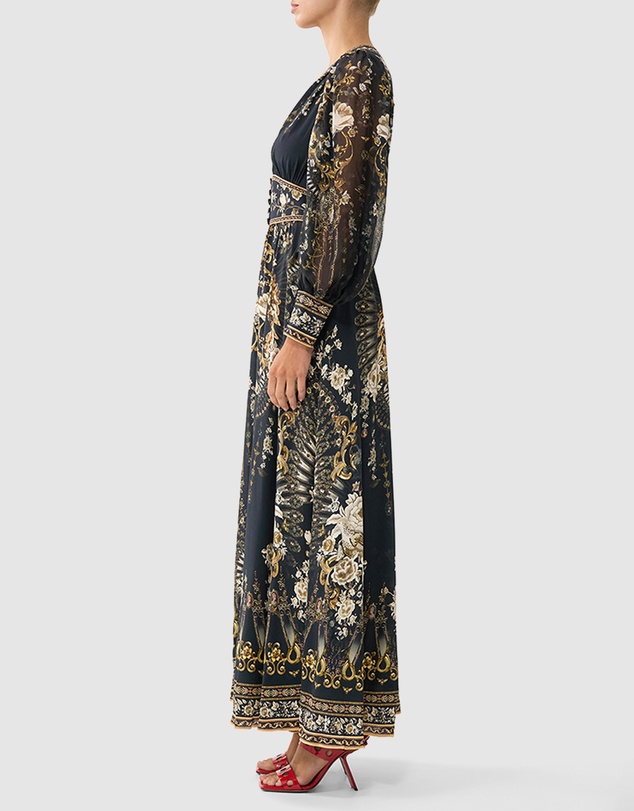Camilla - Shaped Waistband Dress With Gathered Sleeves