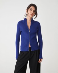 Forcast - Blake Ribbed Zip Cardigan