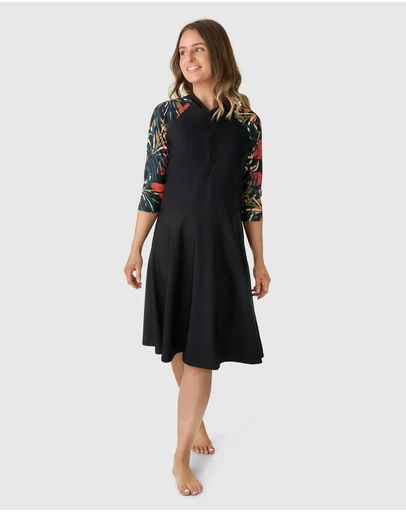 Modest Mermaid - Aztec zip swim dress SPF50+