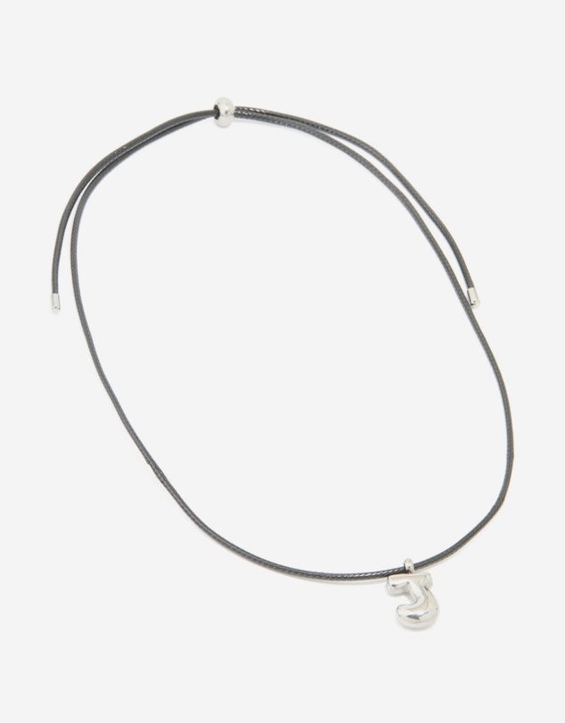 Lovisa - Waterproof Stainless Steel Large Bubble Letter J Cord Necklace