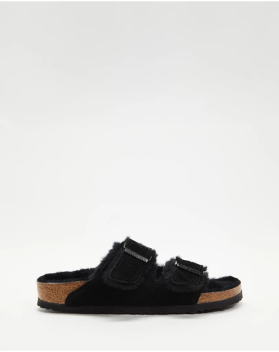 Birkenstock - Arizona Shearling Suede Leather Narrow Sandals - Unisex