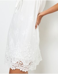 AERE - Delilah Embroidered Cotton Lace Mini Dress