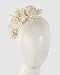Max Alexander - Large Cream Flower Headband Fascinator