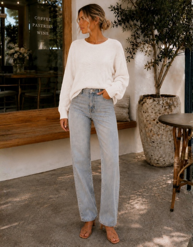 Esther & Co - Joansy Knit - White