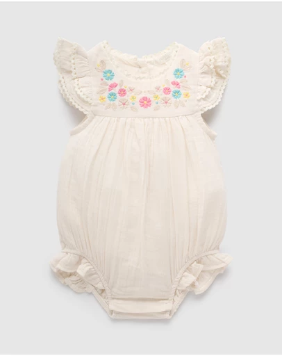 Purebaby - Embroidered Bodysuit-Kids-Babies