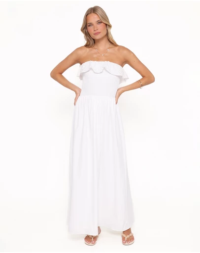 Petal & Pup - Gilbert Strapless Maxi Dress - White
