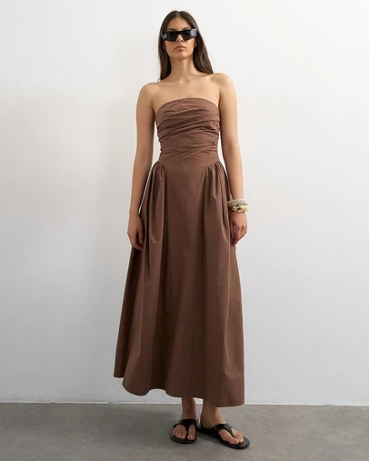 TOPSHOP - Marie Bandeau Maxi Dress Woven