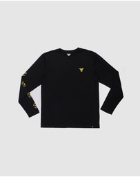 Fallen Footwear - Fallen Footwear Men Circle Logo L/s Tees Regular Fit Black/Yellow