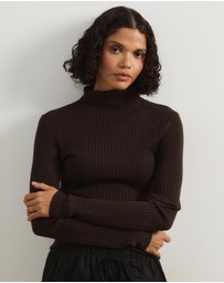 Atmos&Here - Annie Wool Blend Turtleneck Knit Top