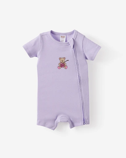 Cotton On Kids - Growie Short Sleeve Zip Romper