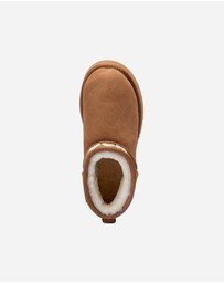 Ozwear Connection Uggs - Ugg Classic Platform Knit Logo Ultra Mini Boots (Water Resistant)(4cm)