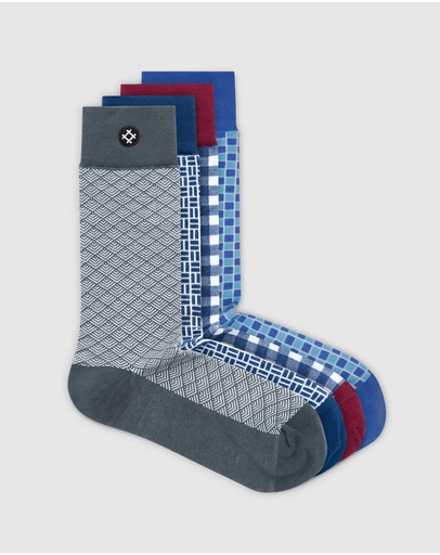 Sockdaily - Ribs 4 Pack Crew Socks