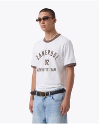 Zanerobe - Ath. Baby Ringer Tee Vintage White/Choc