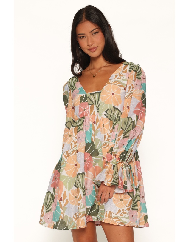 Petal & Pup - Aruna Mini Dress - Retro Orange Floral