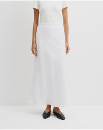 Country Road - Organically Grown Linen Pull On Midi Skirt