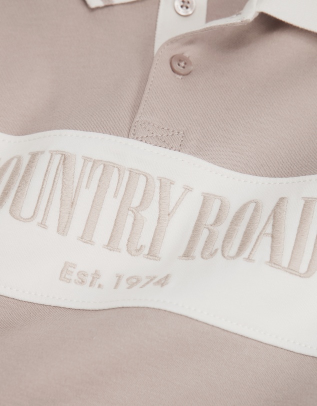 Country Road - Organically Grown Cotton Logo Rugby T-shirt