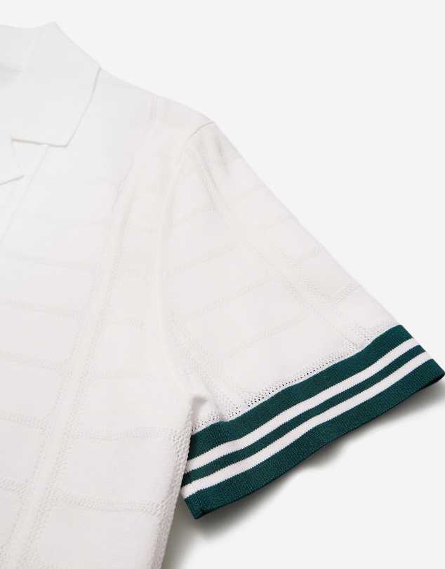 Calibre - Patterned Mesh Tech Knit Shirt Ivory
